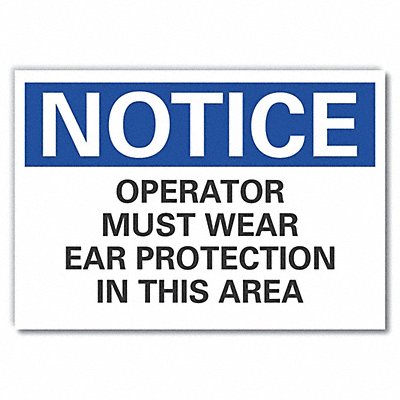 LYLE LCU50223ND14X10 Hearing Notice Lbl 10inx14in Polyester