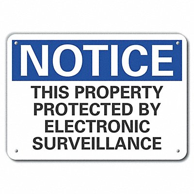 LYLE LCU50232NA14X10 Alumin Surveillance Notice Sign 10x14in