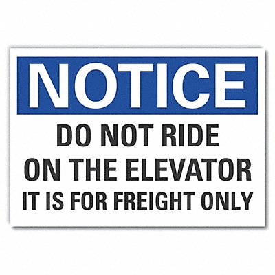 LYLE LCU50234ED14x10 Notice Sign 10in x 14in Non-PVC Polymer