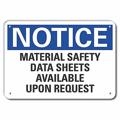 LYLE LCU50237RA14X10 Reflective Msds Info Notice Sign 10x14in Alum