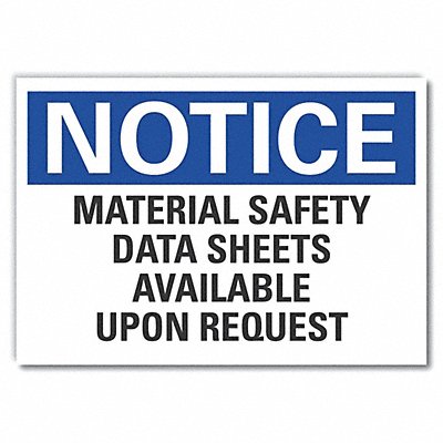 LYLE LCU50237ND10X7 Msds Info Notice Lbl 7x10in Polyester