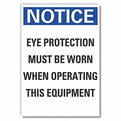 LYLE LCU50262ND5X35 Eye Notice Label 5in x 3.5in Polyester