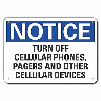 LYLE LCU50268NP14X10 Plastic No Phones Notice Sign 10x14in