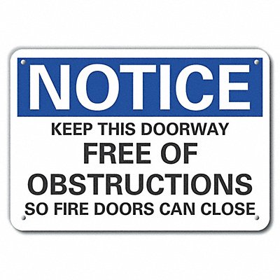 LYLE LCU50274RA14X10 Door Instrction Notice Sign 10x14in Alum