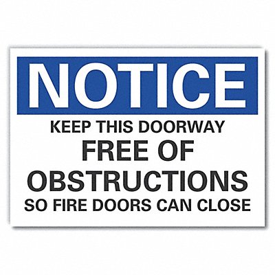 LYLE LCU50274ED10x7 Notice Sign 7 in x 10 in Non-PVC Polymer
