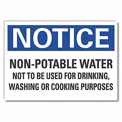 LYLE LCU50291ED14x10 Notice Sign 10in x 14in Non-PVC Polymer