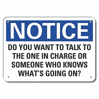 LYLE LCU50294RA10X7 Reflective Infrmation Notice Sign 7x10in Alum