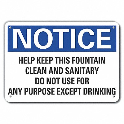LYLE LCU50301NA10X7 Aluminum Cleaning Notice Sign 7x10in