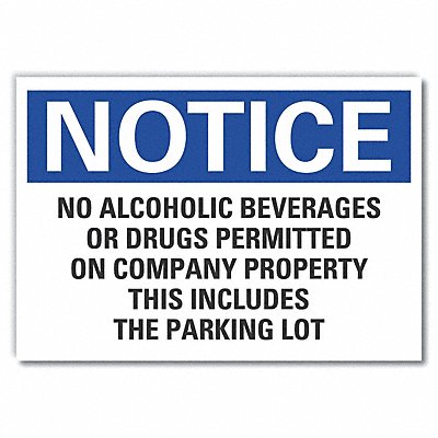 LYLE LCU50303ED14x10 Notice Sign 10 x 14 in Non-PVC Polymer