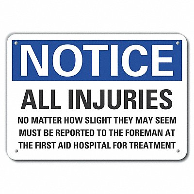 LYLE LCU50306NA14X10 Accident Reporting Notice Sign 10x14in