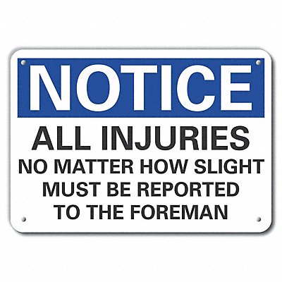 LYLE LCU50307NP14X10 Accident Reporting Notice Sign 10inx14in
