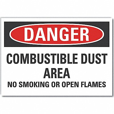 LYLE LCU40622RD10X7 Combustible Dust Danger Reflective Label 7x10in