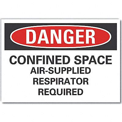LYLE LCU40627RD5X35 Confined Space Danger Reflective Label 3.5x5in