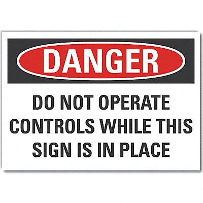 LYLE LCU40647RD10X7 Machine Operat Danger Reflective Label 7x10in