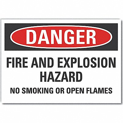 LYLE LCU40649ND5X35 No Smoking Danger Lbl 3.5x5in Polyester