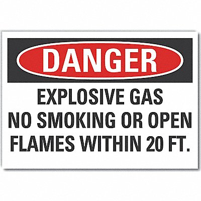 LYLE LCU40651ND5X35 No Smoking Danger Lbl 3.5x5in Polyester