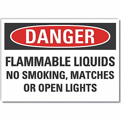 LYLE LCU40653ND14X10 Flamm Liquid Danger Lbl 10x14in Polyest