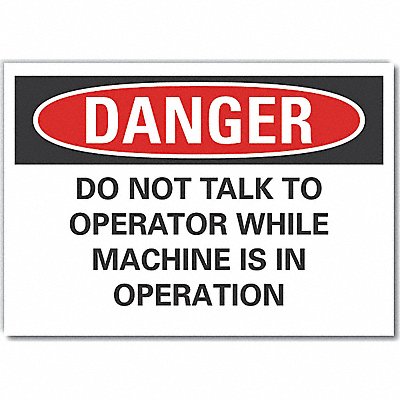 LYLE LCU40654ND10X7 Machine Operation Danger Lbl 7x10in