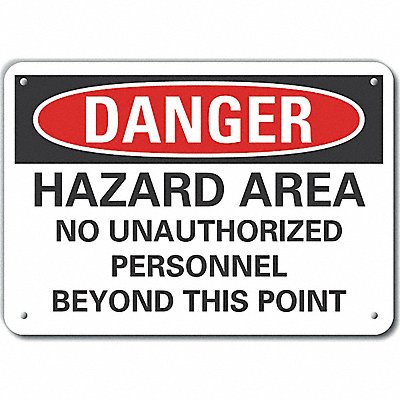LYLE LCU40661RA14X10 Reflective Hazard Area Danger Sign 10x14in Alum