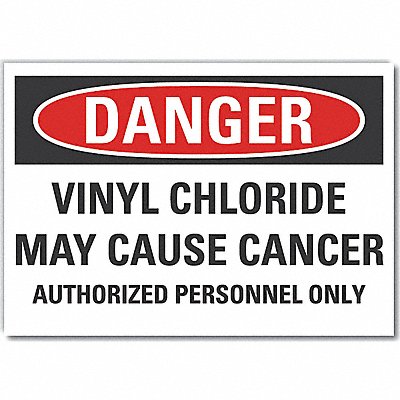 LYLE LCU40670ND7X5 Vinyl Chloride Danger Lbl 5x7in Polyest