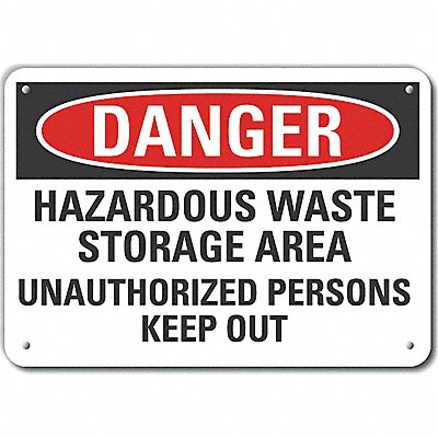 LYLE LCU40672RA14X10 Reflective Hzrdous Waste Danger Sign 10x14in
