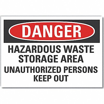 LYLE LCU40672ND7X5 Hzrdous Waste Danger Lbl 5x7in Polyest