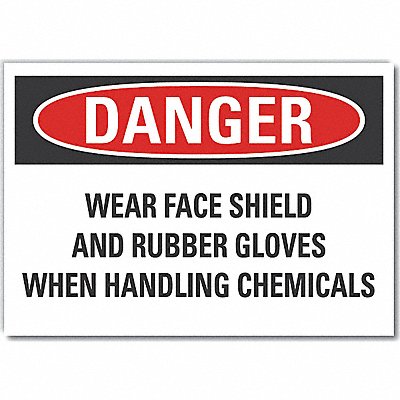 LYLE LCU40673RD5X35 Eye Hand Danger Reflective Label 3.5inx5in