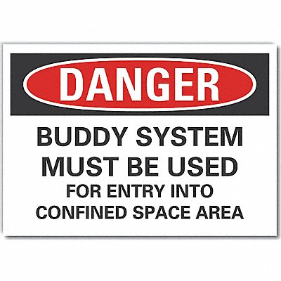 LYLE LCU40675ND7X5 Confined Space Danger Labl 5x7in Polyest