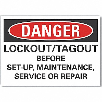 LYLE LCU40677RD10X7 Lockout Tagout Danger Reflective Label 7x10in