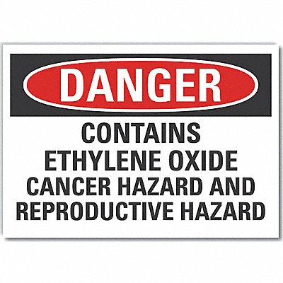 LYLE LCU40679RD5X35 Ethylene Oxide Danger Reflective Label 3.5x5in