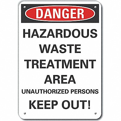 LYLE LCU40681NA10X7 Alum Hazardous Waste Danger Sign 10x7in