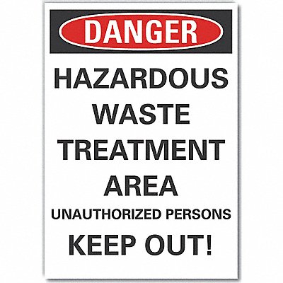 LYLE LCU40681ND5X35 Hzrdous Waste Danger Lbl 5x3.5in Polyest