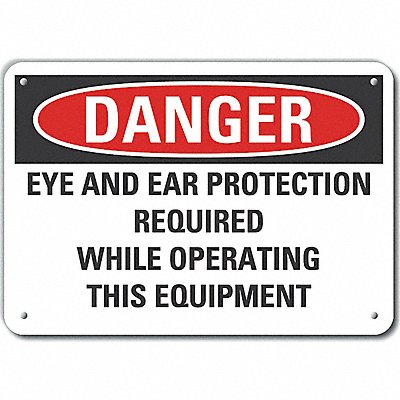 LYLE LCU40683NA14X10 Alum Eye Ear Danger Sign 10x14in Alum