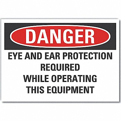 LYLE LCU40683RD14X10 Eye  Ear Danger Reflective Label 10inx14in