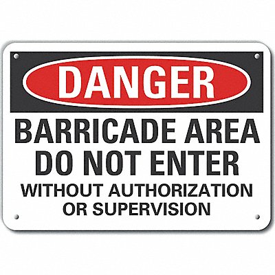 LYLE LCU40685RA10X7 Danger Sign 7 in x 10 in Aluminum