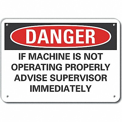 LYLE LCU40688RA10X7 Danger Sign 7 in x 10 in Aluminum