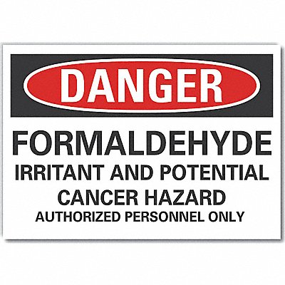 LYLE LCU40697ND5X35 Formaldehyde Danger Labl 3.5x5in Polyest