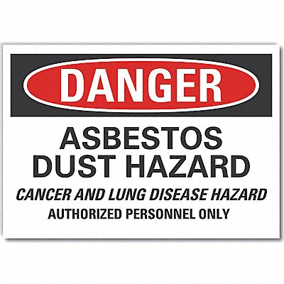 LYLE LCU40698ND7X5 Asbestos Danger Label 5 in x 7 in