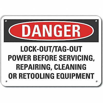 LYLE LCU40701NA10X7 Danger Sign 7 in x 10 in Aluminum