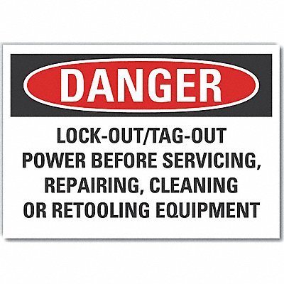LYLE LCU40701ED10x7 Danger Sign 7 inx10 in Non-PVC Polymer