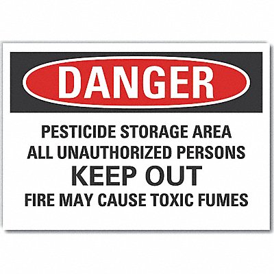 LYLE LCU40702RD10X7 Pesticide Danger Reflective Label 7inx10in