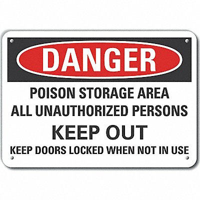 LYLE LCU40706NA10X7 Alum Poison Danger Sign 7x10in Alum