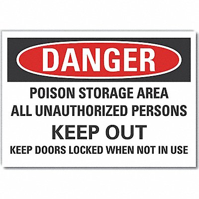 LYLE LCU40706RD14X10 Poison Danger Reflective Label 10inx14in