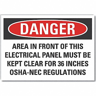 LYLE LCU40709ED10x7 Danger Sign 7 inx10 in Non-PVC Polymer