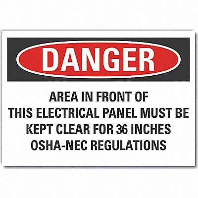 LYLE LCU40710ED10x7 Danger Sign 7 inx10 in Non-PVC Polymer