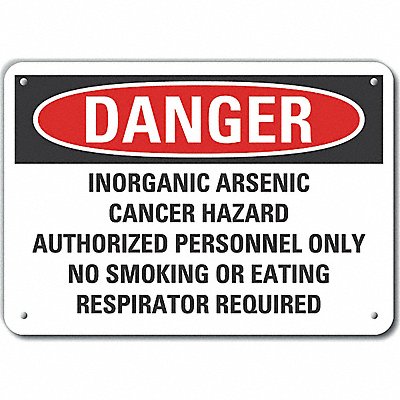 LYLE LCU40712NP14X10 Inorganic Arsenic Danger Sign 10x14in