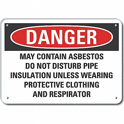 LYLE LCU40713NA10X7 Alum Asbestos Danger Sign 7x10in Alum