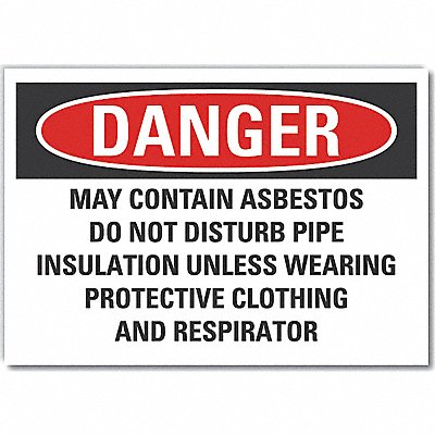 LYLE LCU40713ND14X10 Asbestos Danger Lbl 10inx14in Polyester
