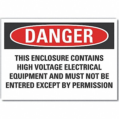 LYLE LCU40714ND5X35 High Voltage Danger Labl 3.5x5in Polyest