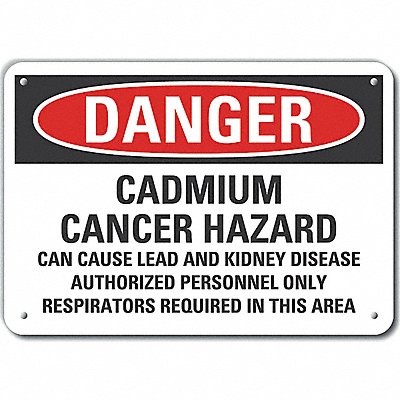 LYLE LCU40716NA14X10 Alum Cadmium Danger Sign 10x14in Alum